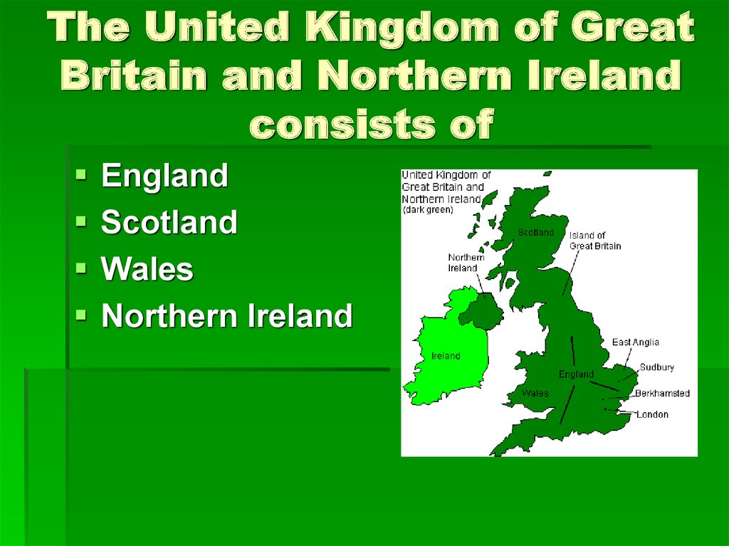 The uk of great britain and northern ireland карта