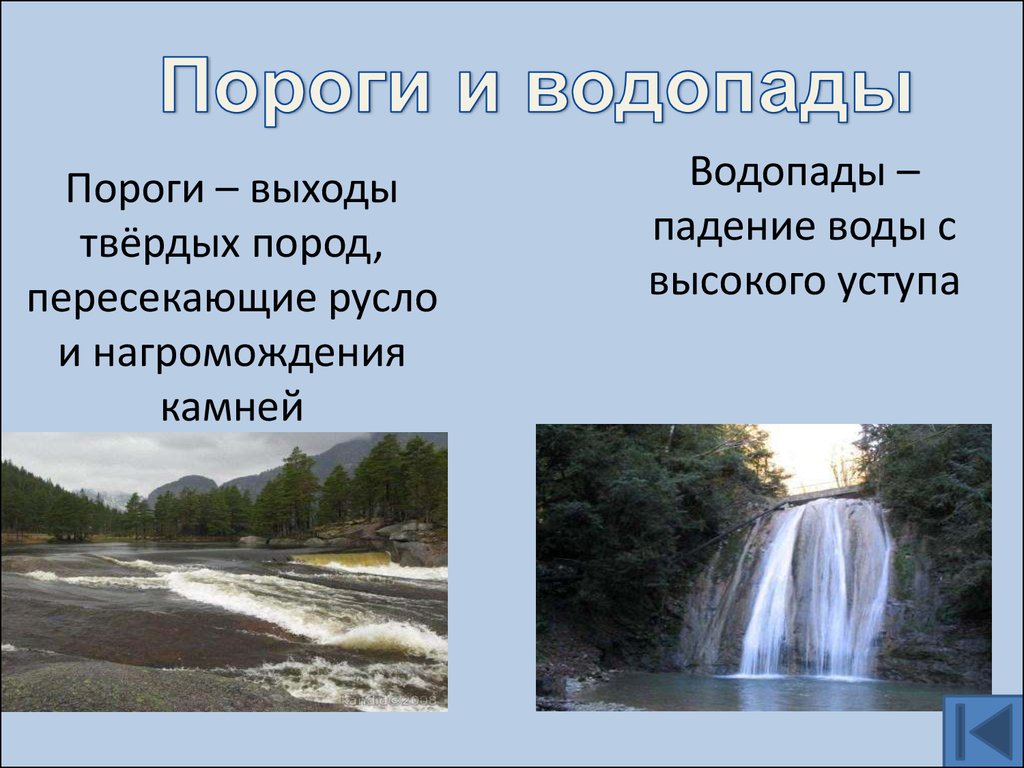 Как образуются водопады