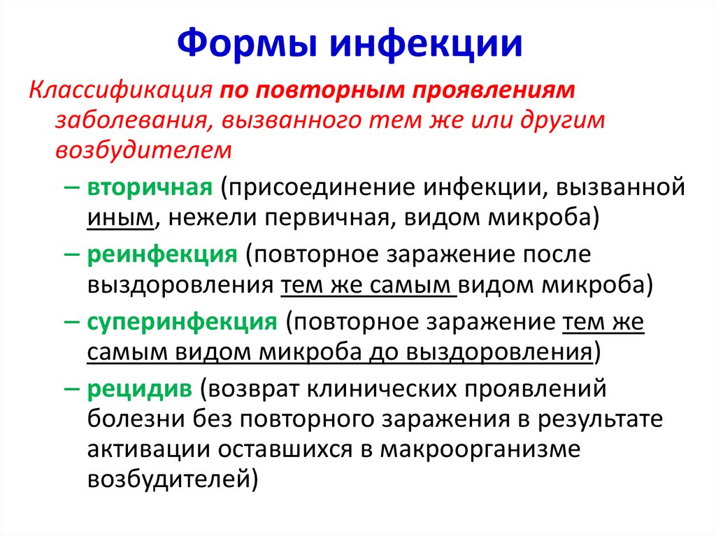 Основная инфекция. Формы инфекций микробиология. Основные формы инфекции их характеристика. Основные виды и формы инфекционных заболеваний. Основные формы протекания инфекционного заболевания.