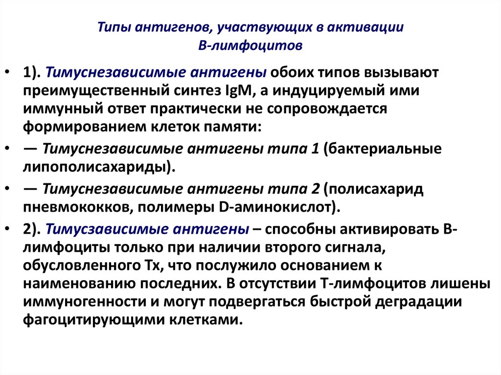 Схема гуморального иммунного ответа на т зависимые и т независимые антигены