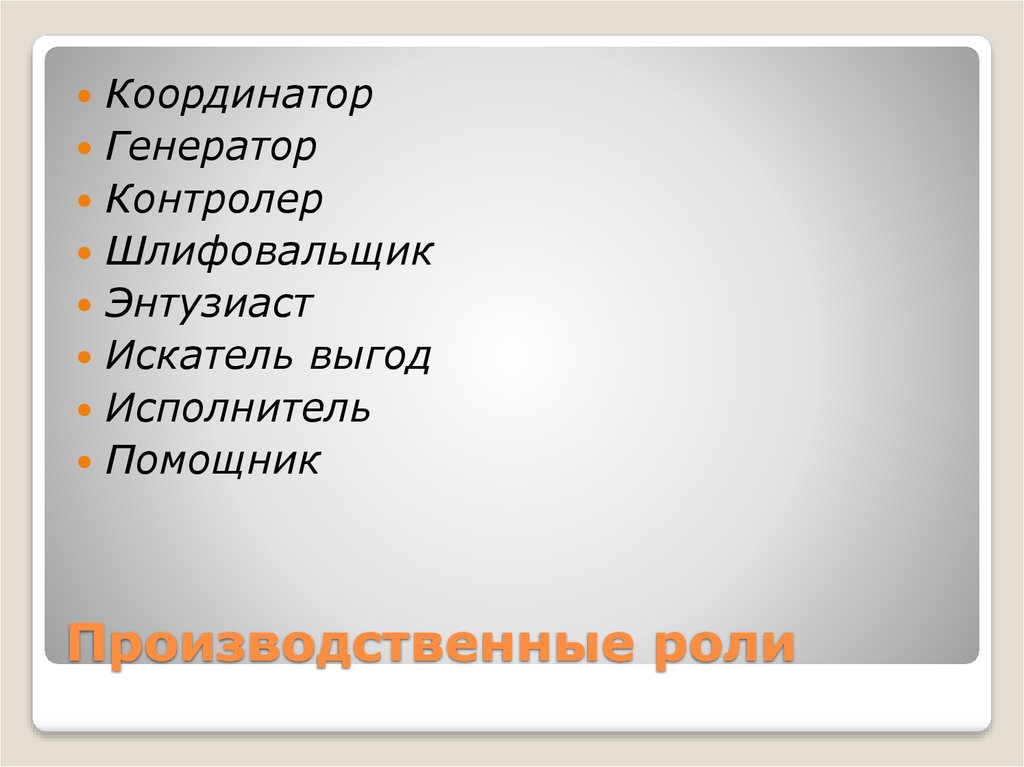 Производственные роли