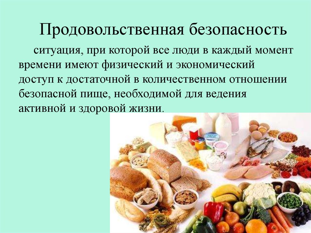 Современные требования к экологической безопасности продуктов питания проект