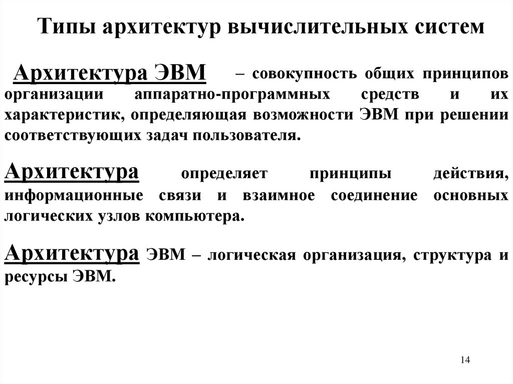 Архитектура аппаратных средств. Архитектура вычислительных систем. Виды архитектур вычислительных систем. Архитектура ЭВМ И вычислительных систем. Типы архитектуры компьютерной системы.