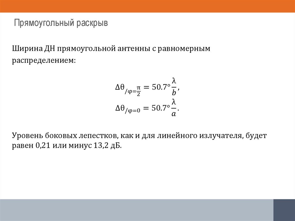 Прямоугольный раскрыв