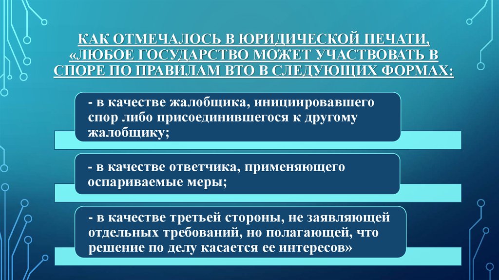 Мировое разрешение споров. Процедура разрешения споров в ВТО. Международные органы по разрешению торговых споров. Юридическая природа и виды международных споров презентация. Стороны ВТО при решении споров.