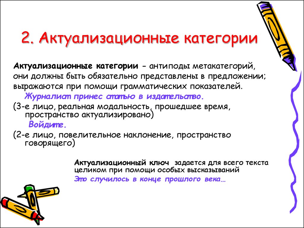 Организована предложения. Актуализационные категории. Смысловая организация предложения. Антипод предложение. Актуализационные категории модуса..