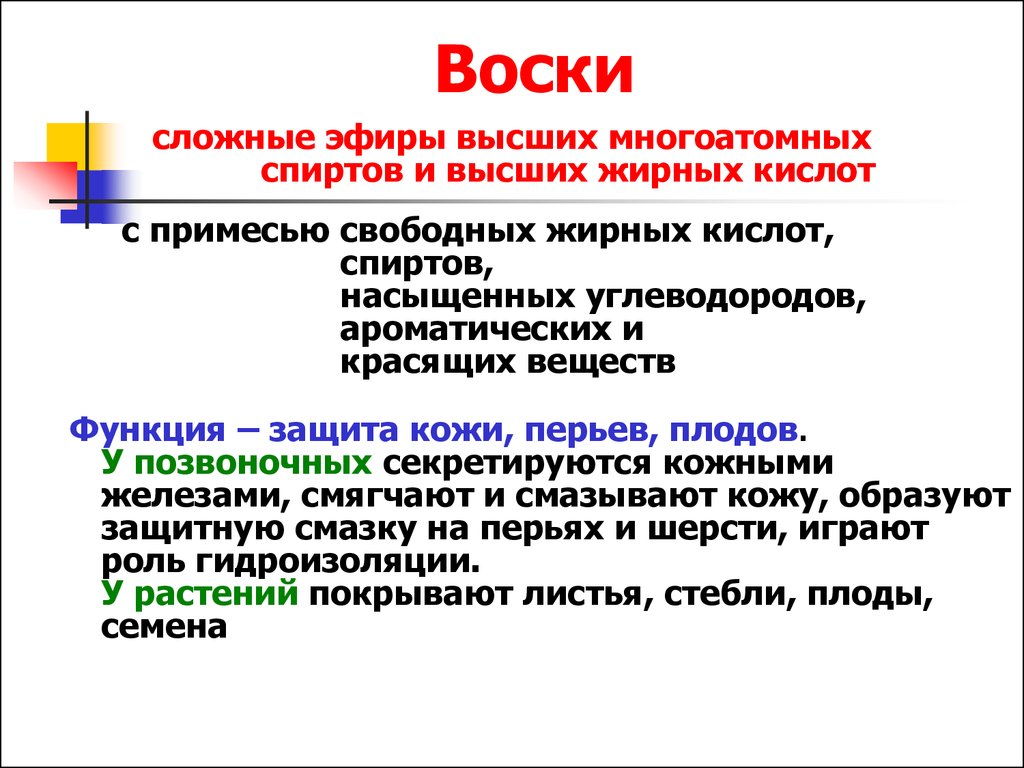 Воски сложные эфиры. Функции восков. Воски это сложные эфиры. Биологические функции восков. Воски (сложные эфиры высших спиртов и жирных кислот);.