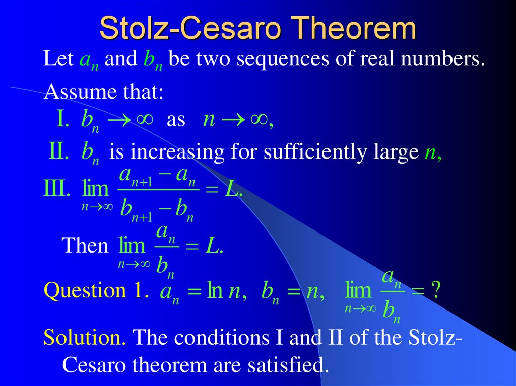 Stolz-Cesaro Theorem