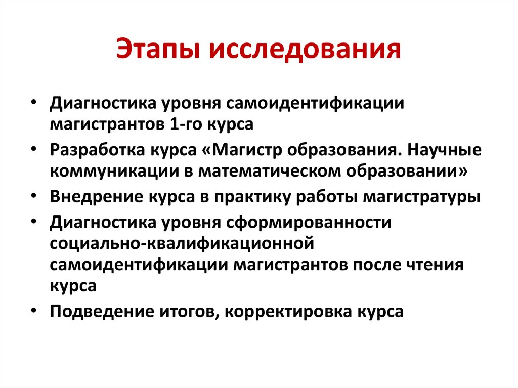 Показателем исследовательского этапа проекта является