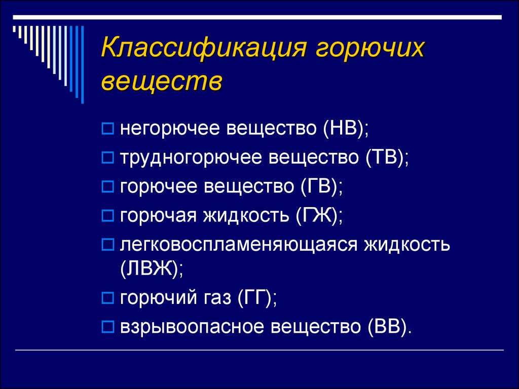 Классификация жидкостей. Классификация горючих веществ. Классификация горючих материалов. Классификация твердых горючих материалов. Классификация огнеопасных веществ.