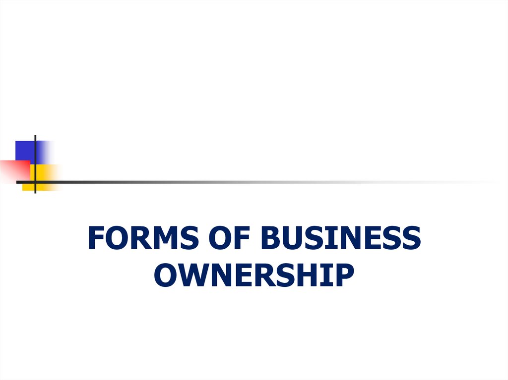 Forms Of Business Ownership Online Presentation