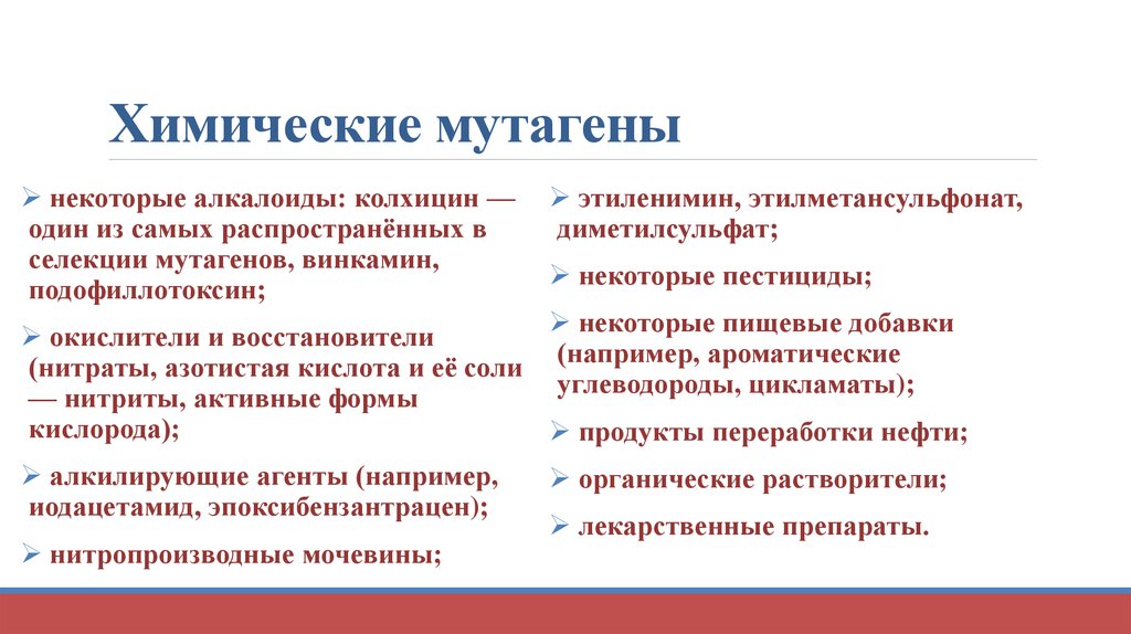 Влияние мутагенов на организм человека презентация