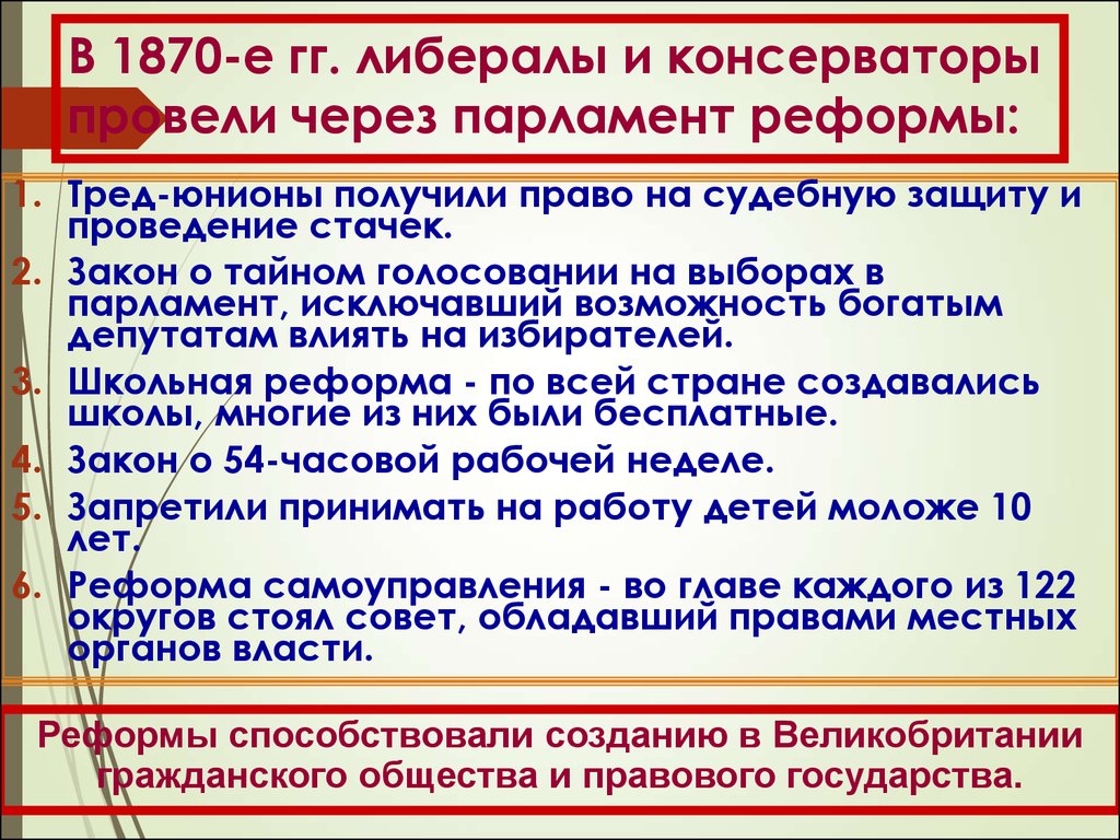 Последней трети xix начала xx. Реформы консерваторов и либералов. Реформы великобртаниитаблица. Консерватизм реформы. Реформы Англии 19 века.