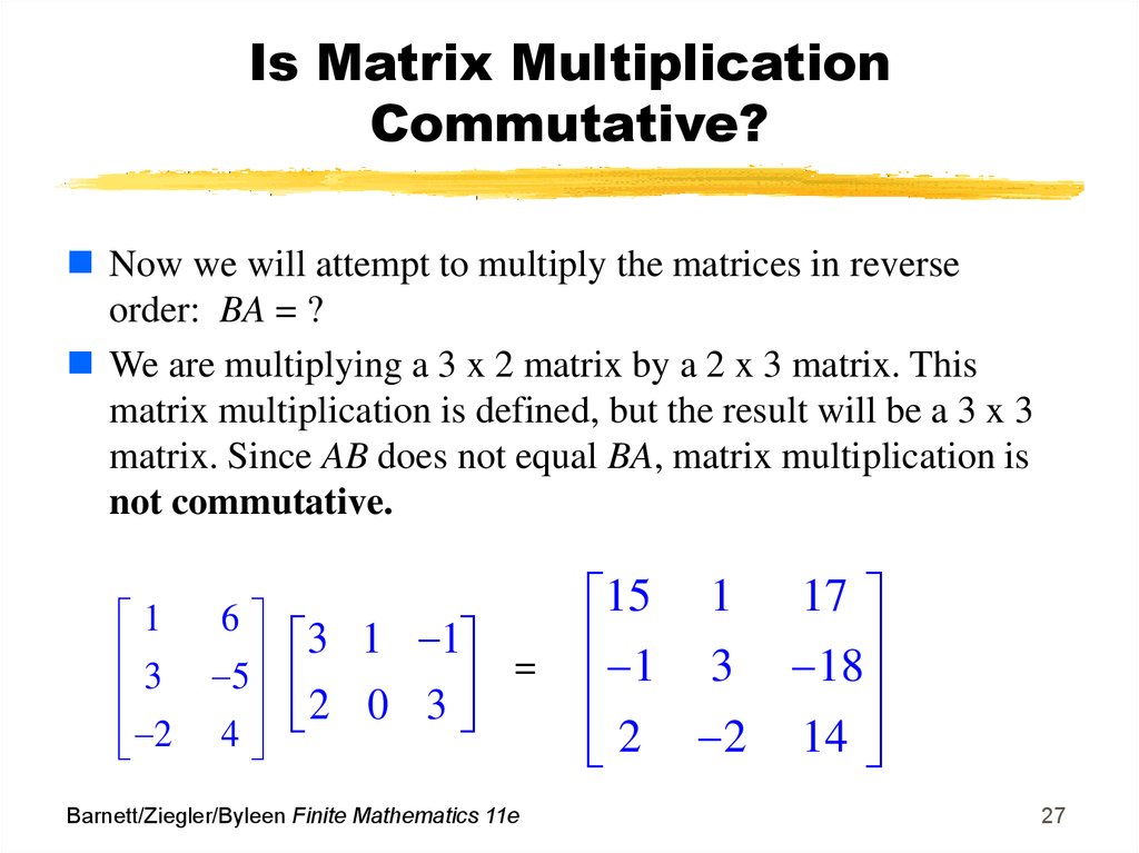 Matrices: Basic Operations - презентация онлайн