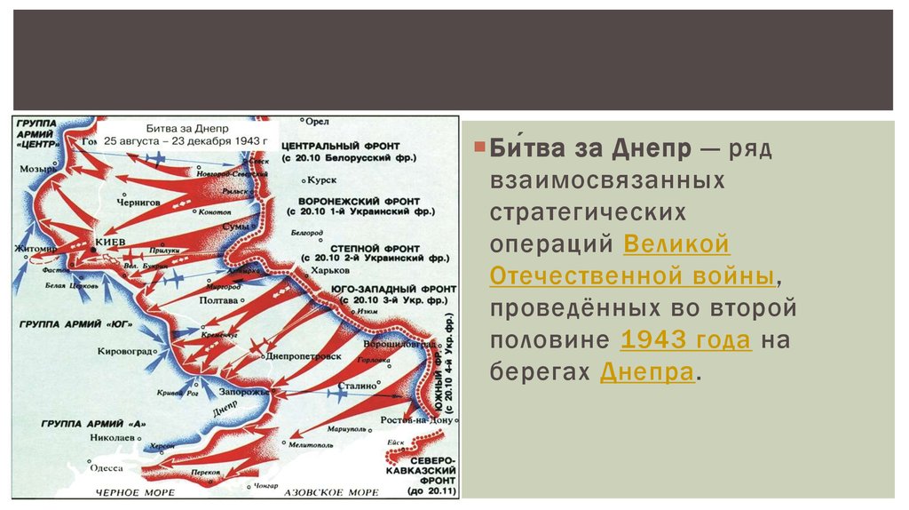 Форсирование днепра план