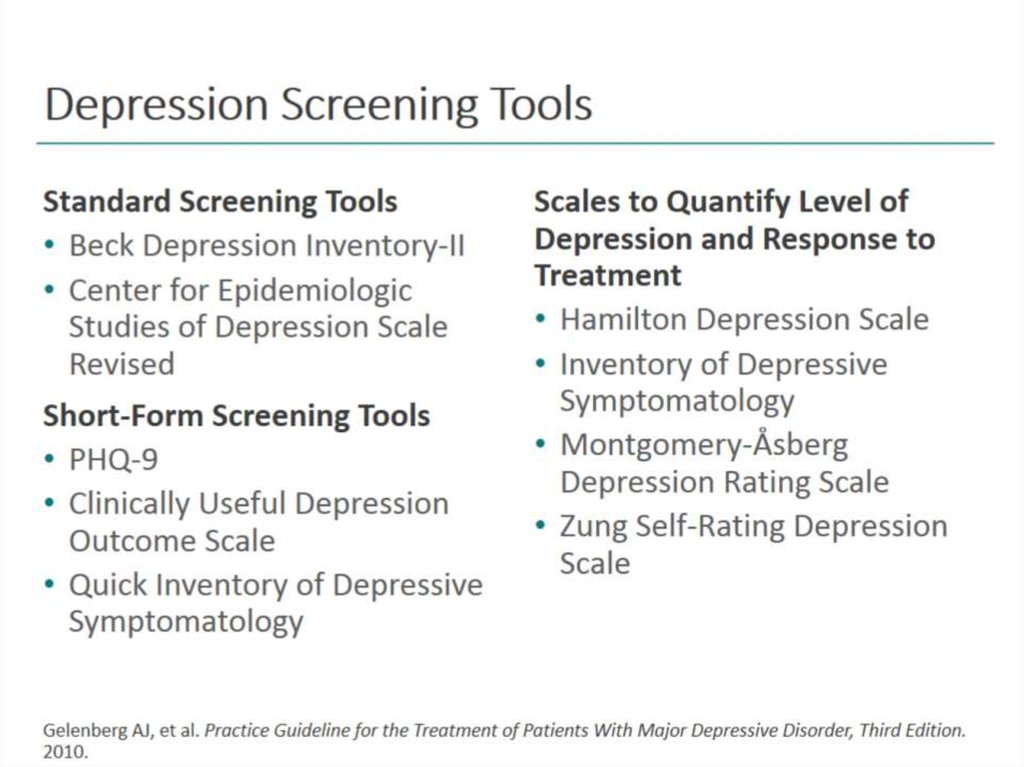 Screening tool. Hamilton depression rating Scale. The Zung self-rating depression Scale. Post stroke depression rating Scale.