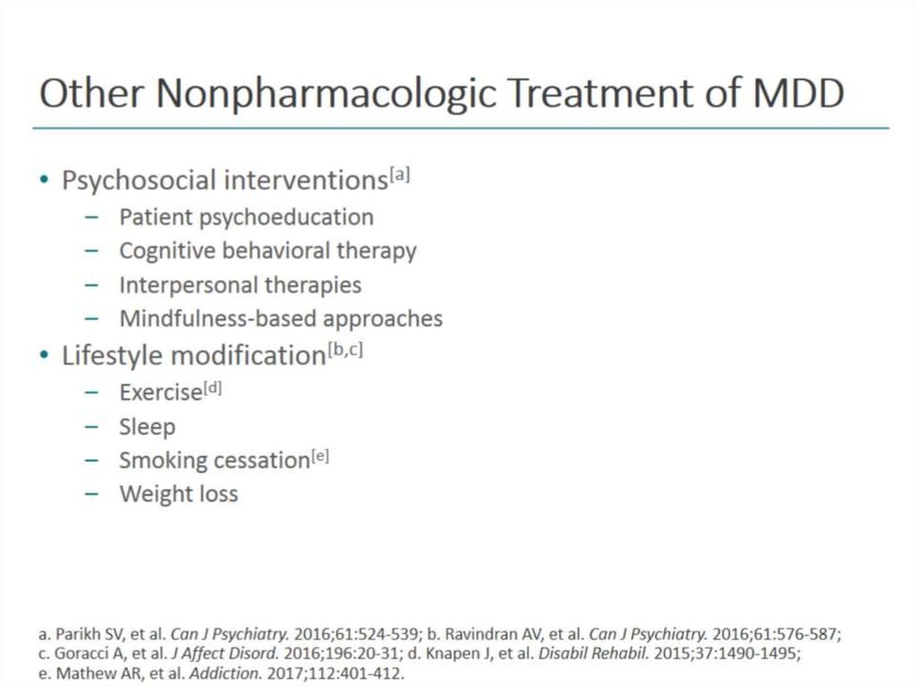 Other Nonpharmacologic Treatment of MDD