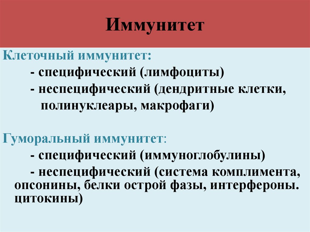 Специфический иммунитет презентация