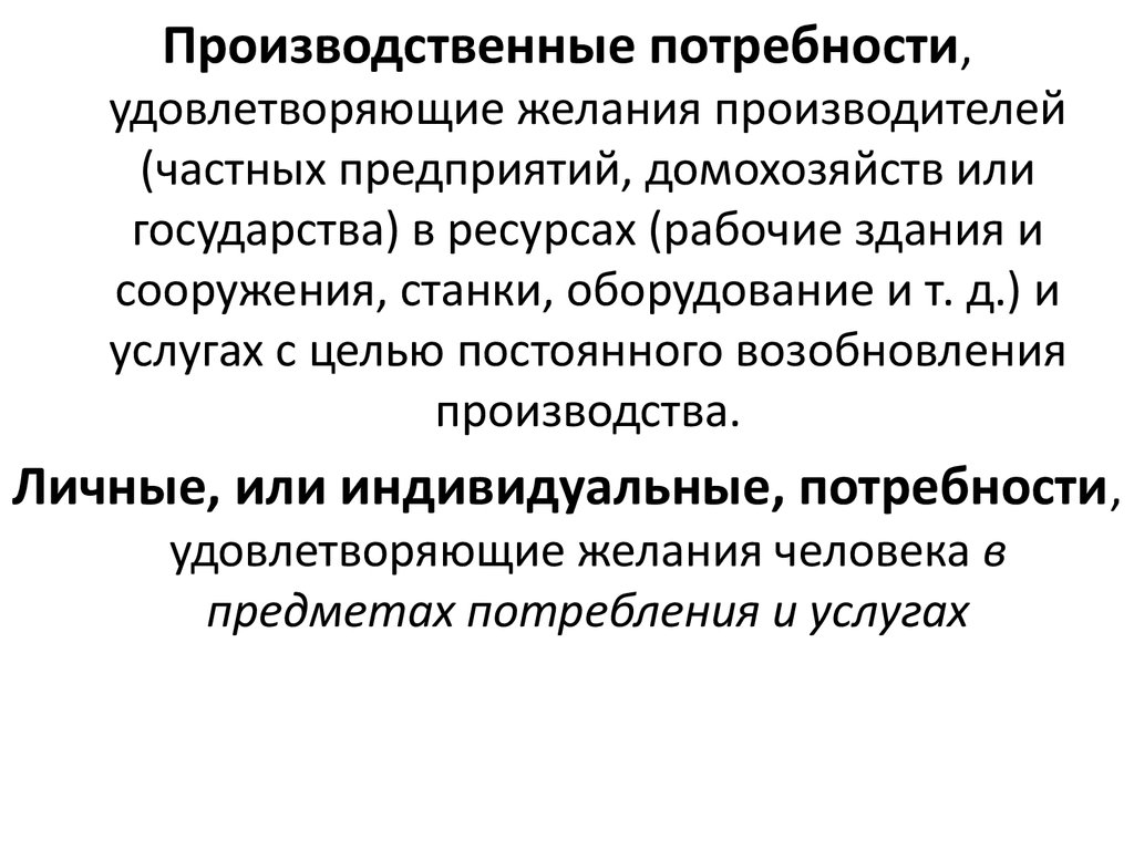 Цель удовлетворения потребностей. Производственные потребности. Производственные потребности примеры. Личные и производственные потребности. Производственные потребности это потребности.