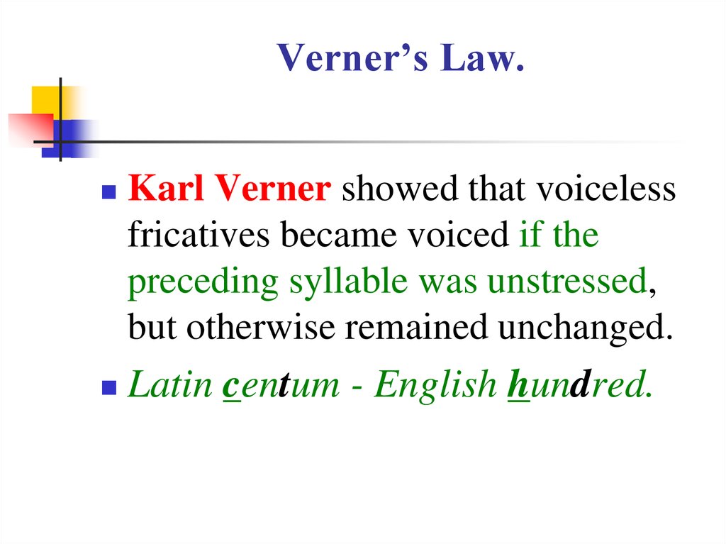 Verner’s Law.