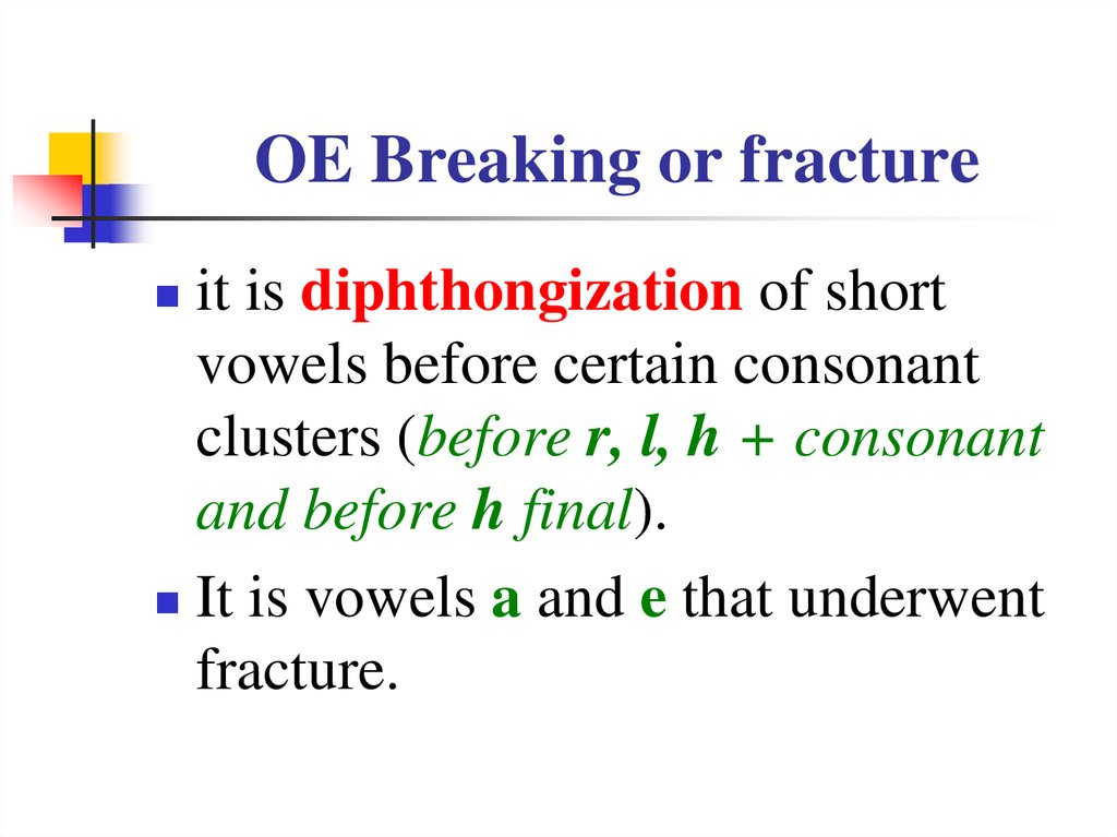 OE Breaking or fracture