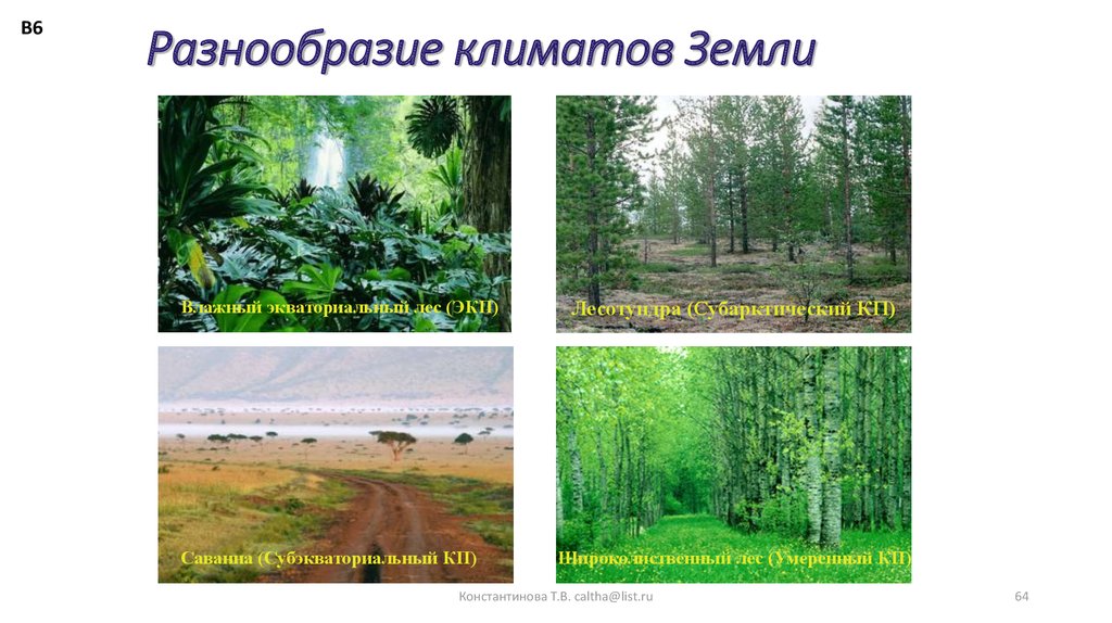 Разнообразие климатов Земли