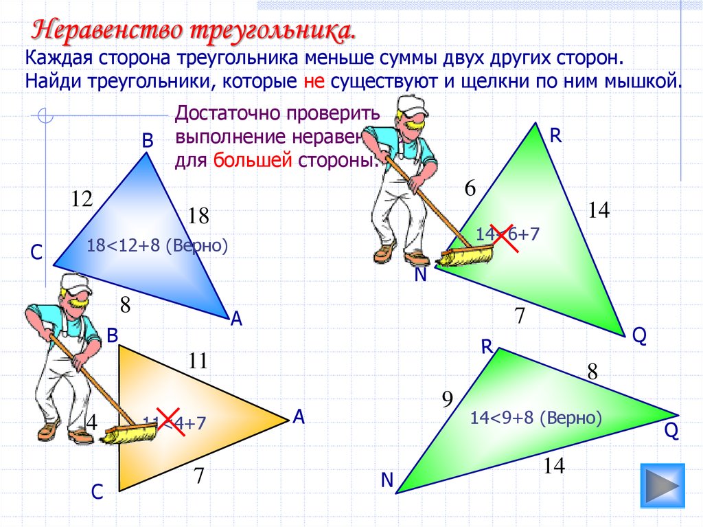 Неравенство треугольника примеры