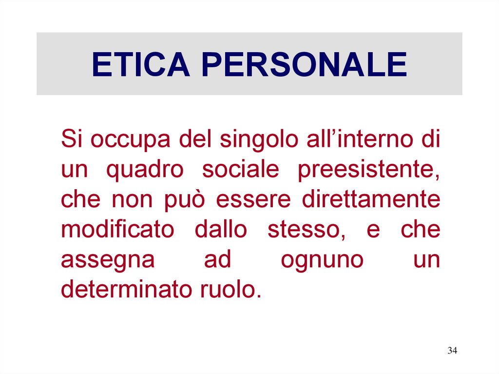 ETICA PERSONALE