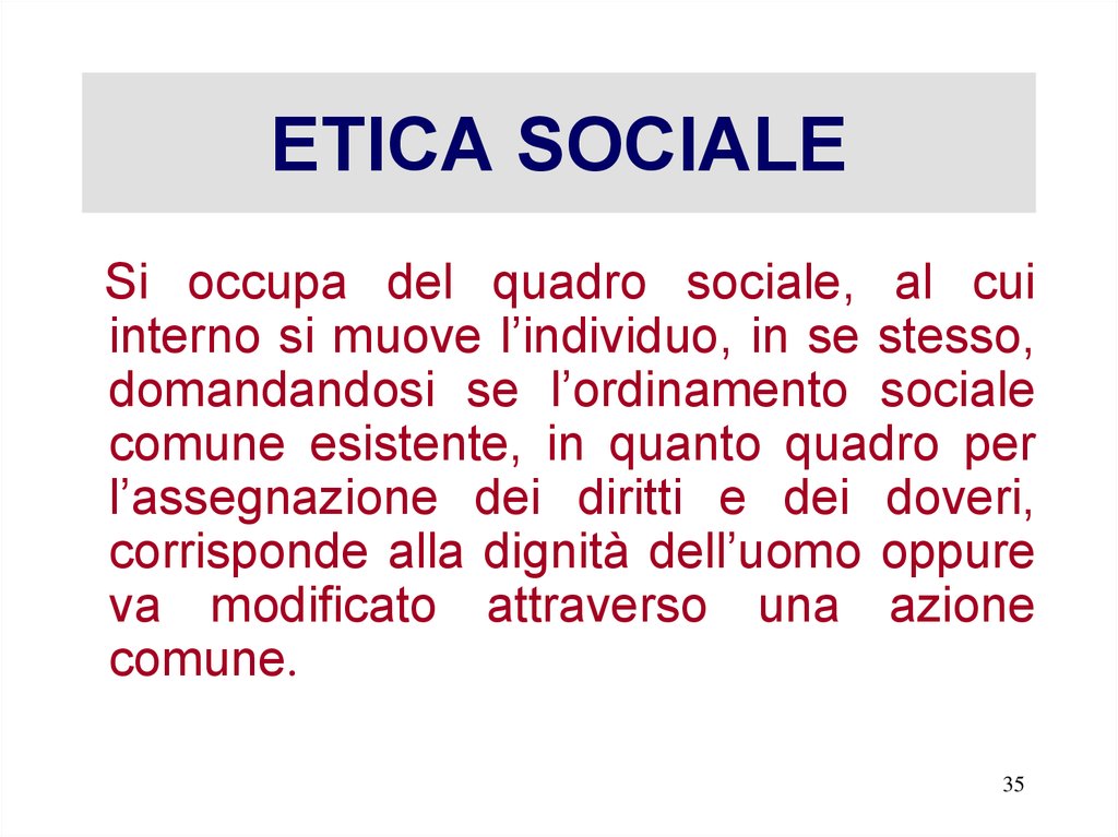 ETICA SOCIALE