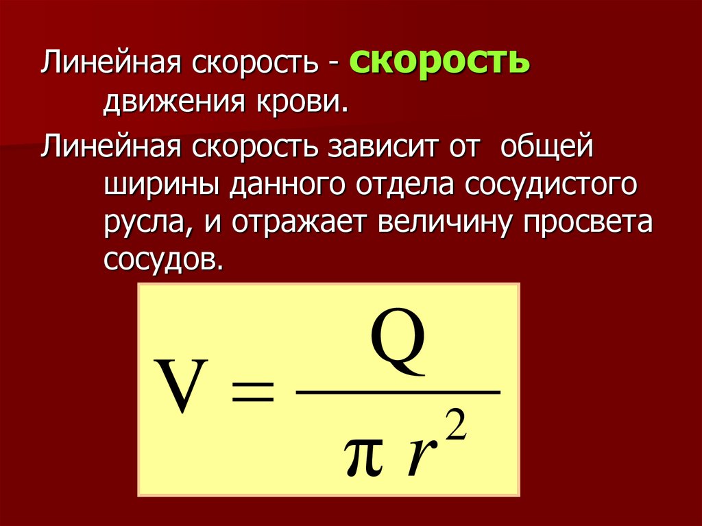 Линейная скорость потока