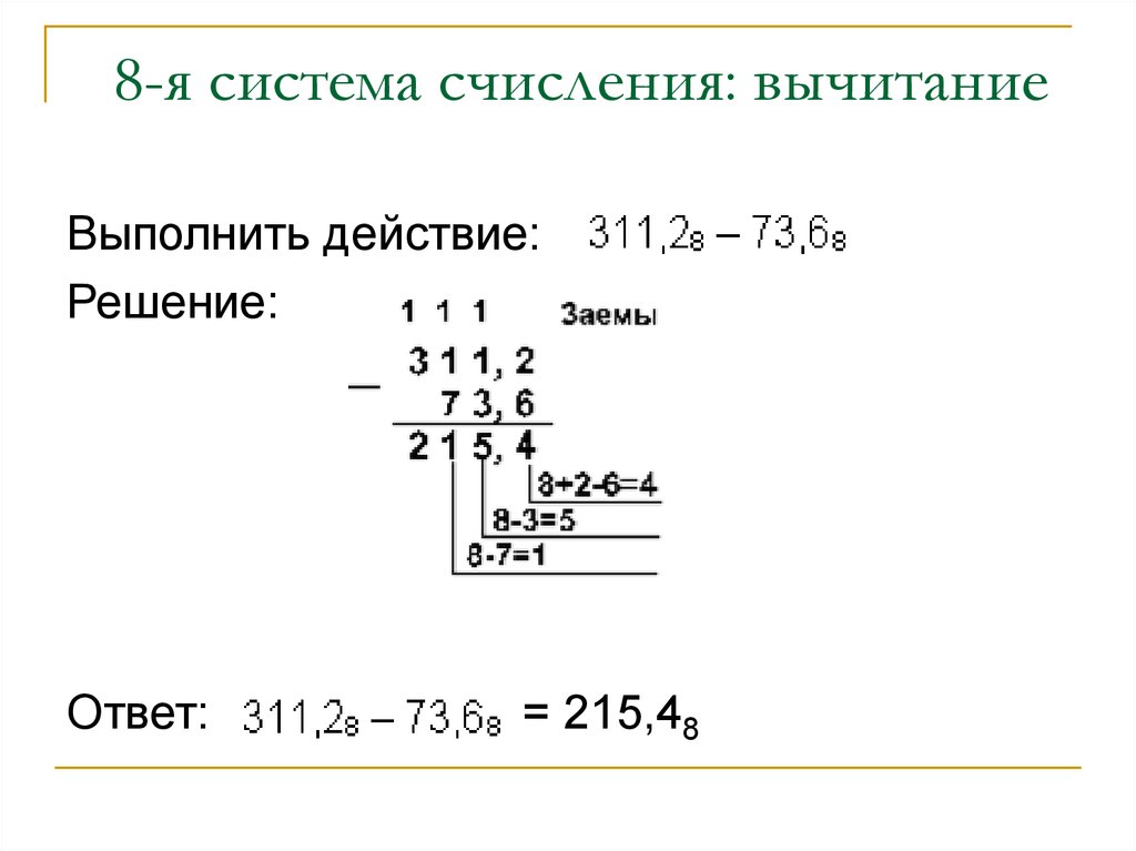 Выражение системы счисления