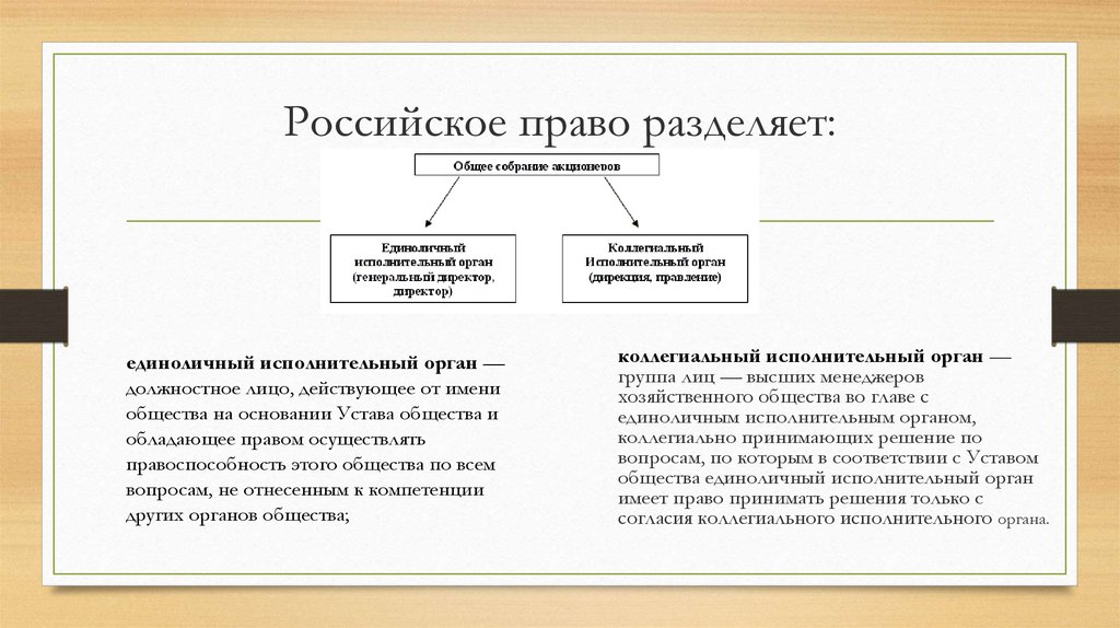 Российское право в сравнении. Российское право. Русское право. Исполнительные органы хозяйственного общества.