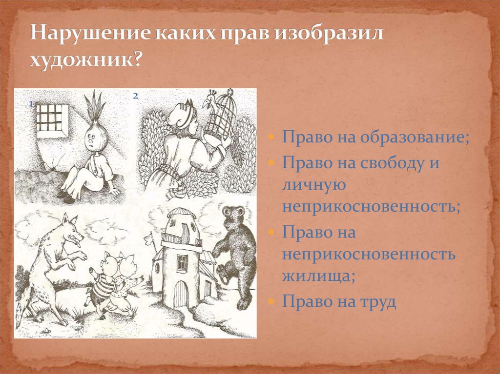 Какое право изображено. Нарушение каких прав изобразил художник. Какое право изображено на иллюстрации. Нарушение права свободы. Какое право изображено на картинке.