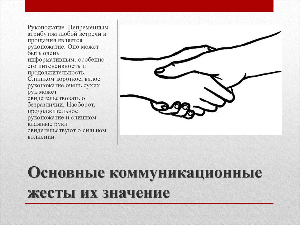 Основные коммуникационные жесты их значение