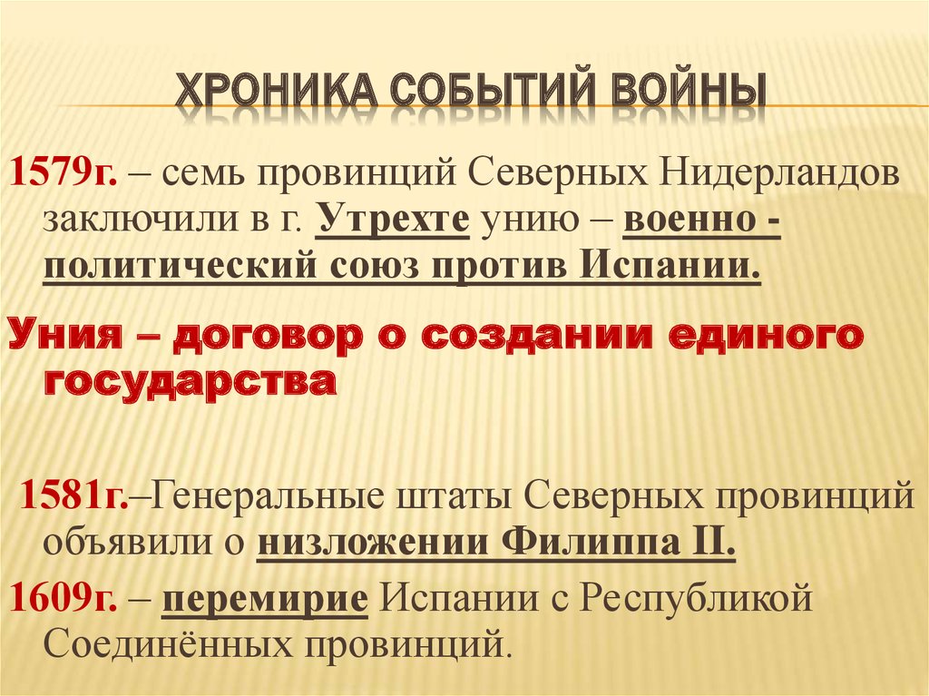 Рождение республики соединенных провинций презентация 7 класс