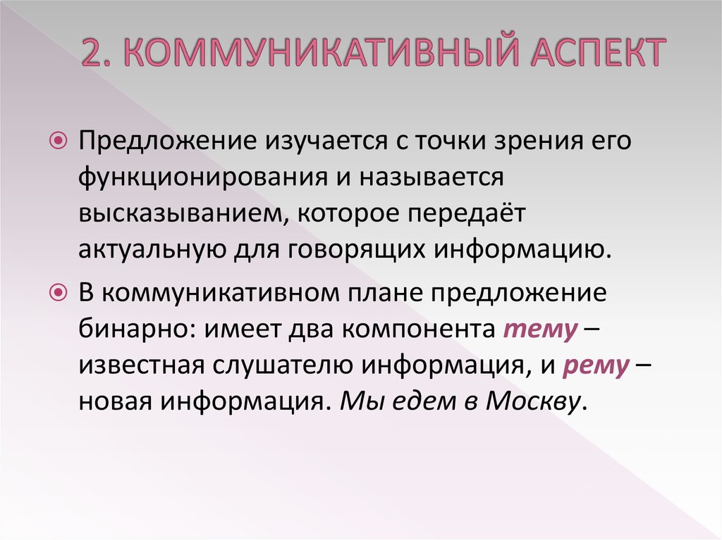 Аспекты коммуникации