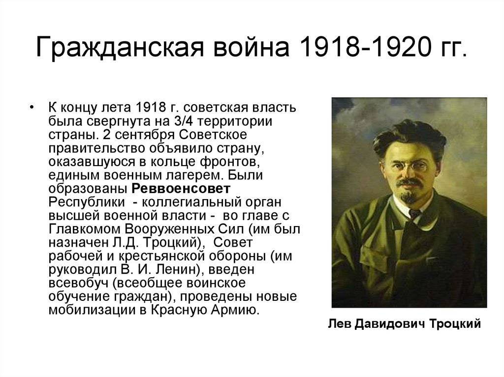 Гражданская война 1918 года презентация