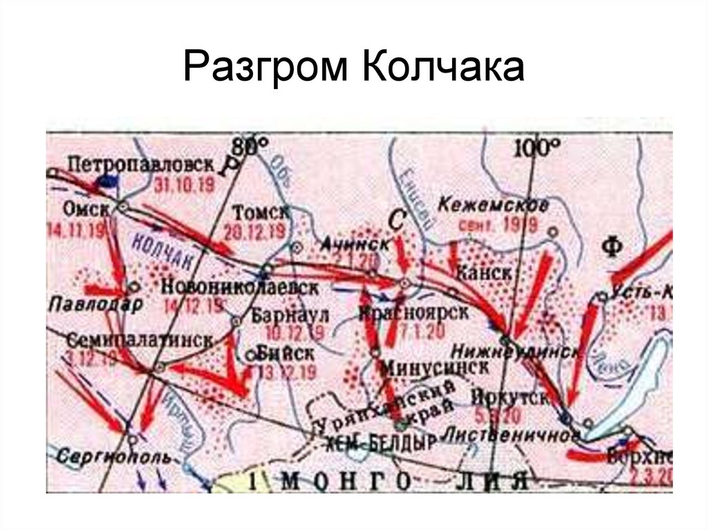 Армия колчака карта