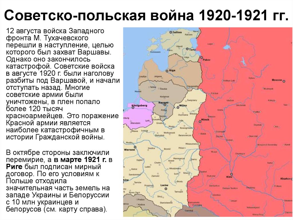 Советско польская война 1919 1921 карта