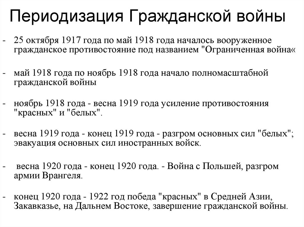 Даты гражданской. Периодизация гражданской войны 1917-1922. Периодизация гражданской войны 1917. Гражданская война причины,периодизация,этапы. Этапы периодизации гражданской войны.