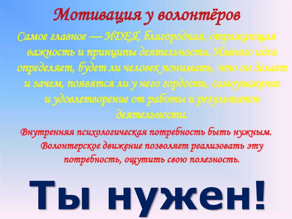 Презентация о деятельности волонтеров