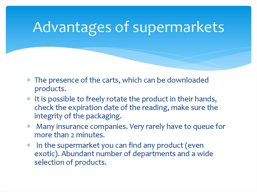 essay on advantages and disadvantages of supermarket