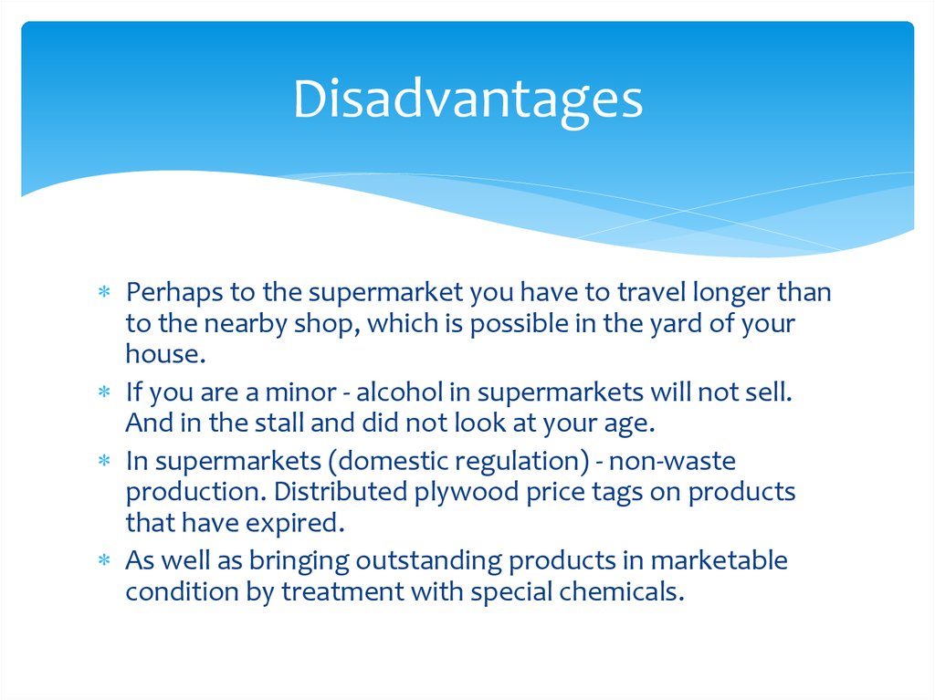 essay on advantages and disadvantages of supermarket