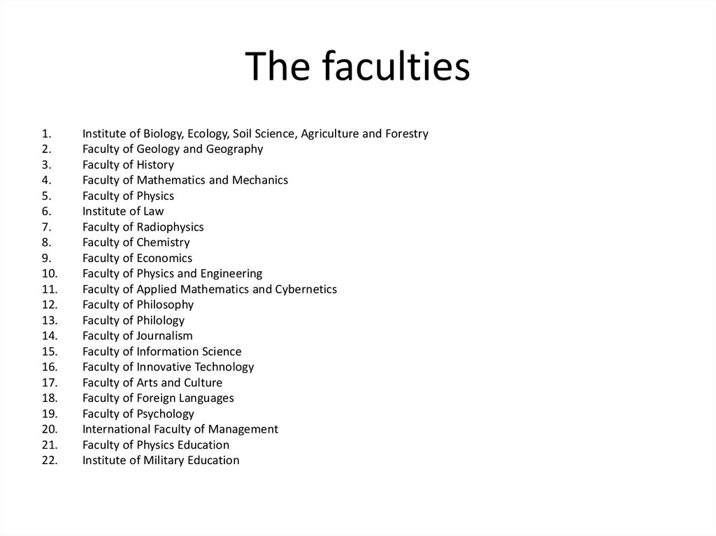The faculties