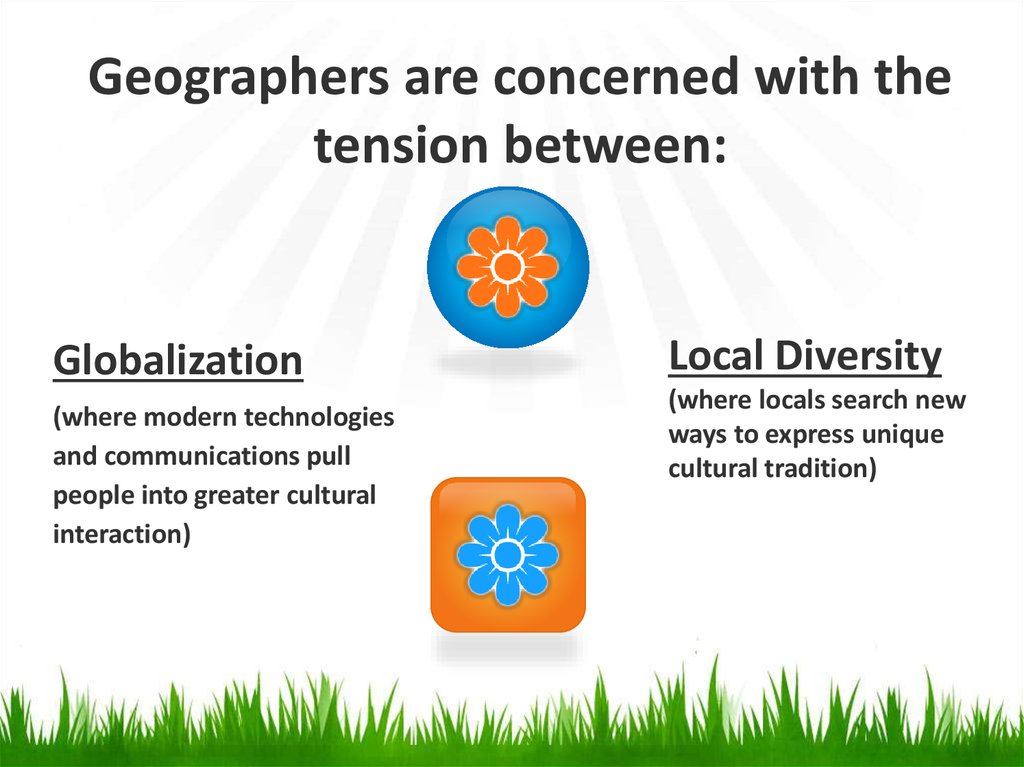 Geographers are concerned with the tension between: