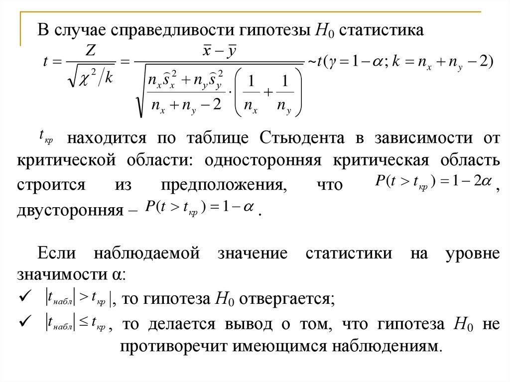 Гипотеза противоречащая нулевой