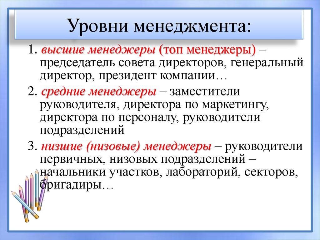 Укажите уровни. Функции менеджмента высший уровень. Функции менеджмента среднего уровня. Уровни менеджеров. Уровни управления в менеджменте.