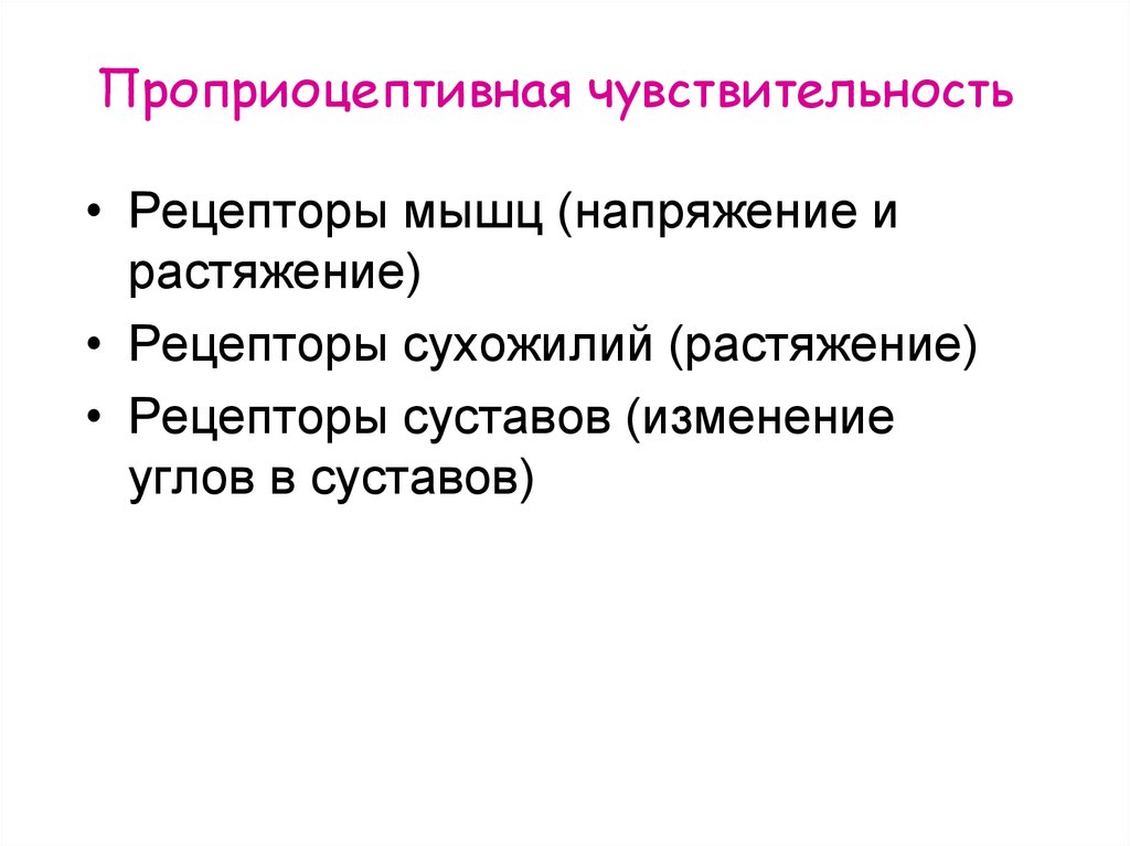 Проприоцептивная чувствительность презентация