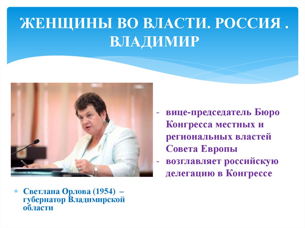 Проект женщина у власти