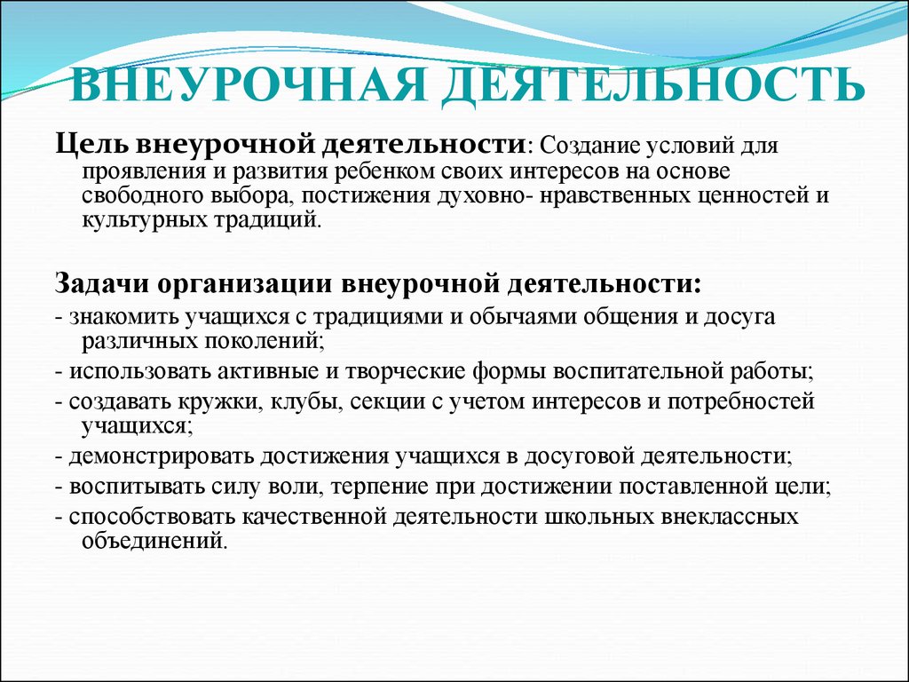 Организация внеурочной деятельности в условиях введия ФГОС - презентация  онлайн